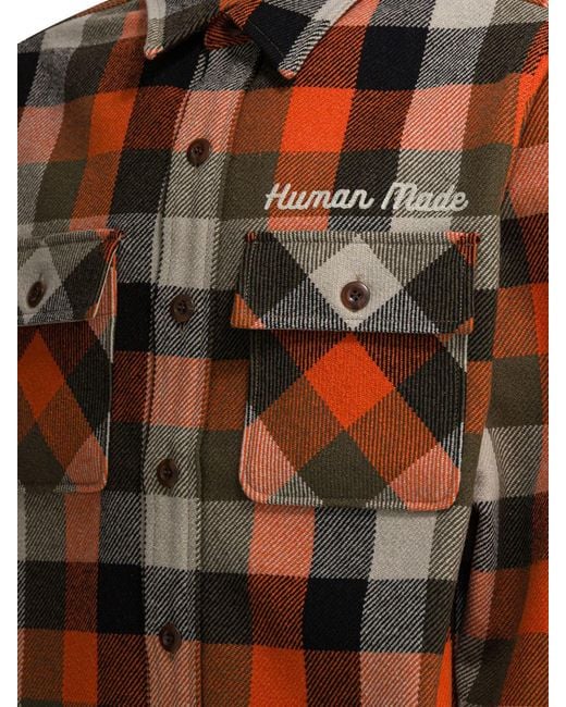 Human Made Orange Wool Overshirt Jacket for men
