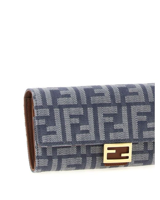 Fendi Gray 'Continental Baguette' Wallet On Chain