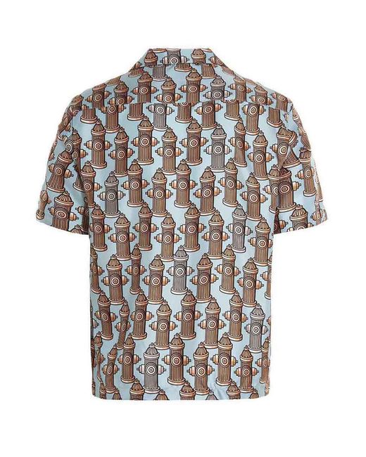 Palm Angels White 'Fire Hydra' Shirt for men