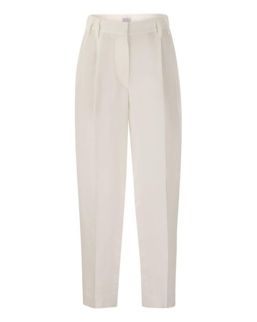 Brunello Cucinelli White Slouchy Trousers