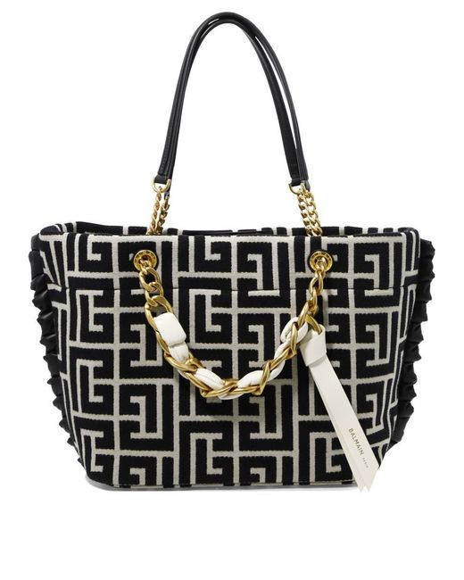 Balmain "1945" Tote Bag in Black Lyst