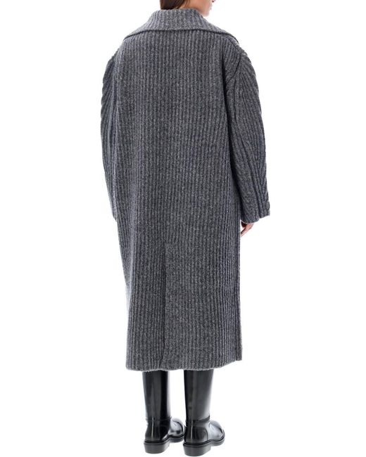 Bottega Veneta Gray Wool Knit Coat