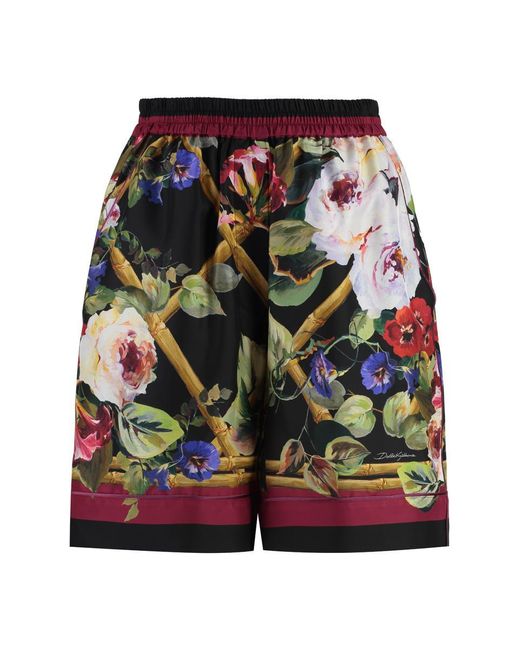 Dolce & Gabbana Multicolor Printed Silk Shorts