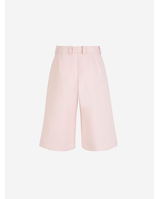 Jil Sander Pink Wool Clip Bermuda Shorts