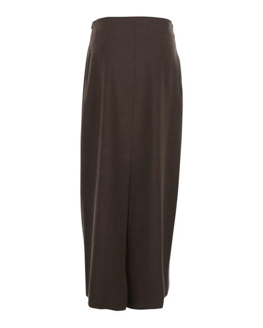 Loulou de Saison Brown Skirt With Pencil Deisgn And Side Closure