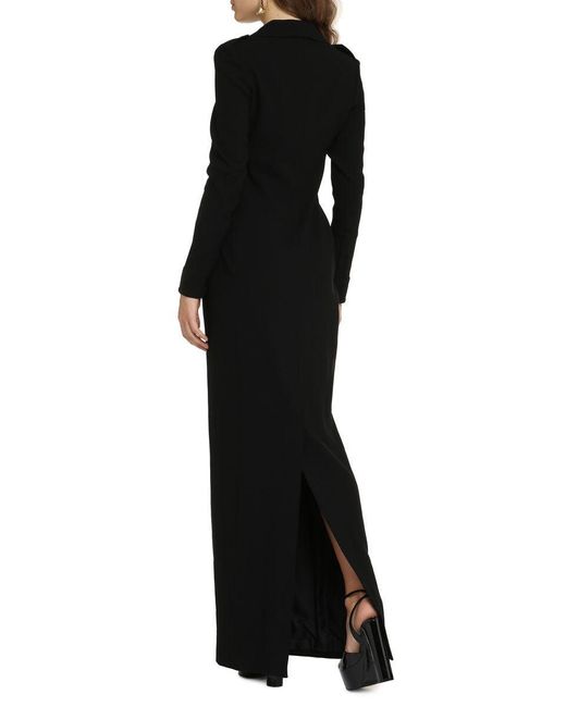 Saint Laurent Black Long Wool Dress