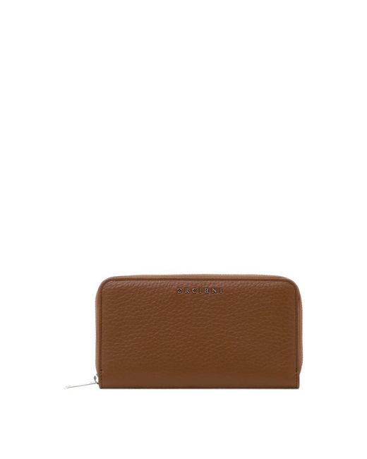 Orciani Brown Continental Wallet With Zip