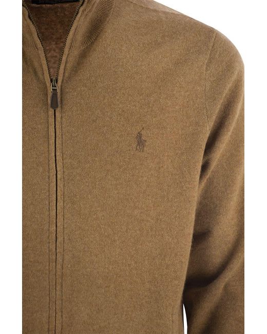 Polo Ralph Lauren Natural Wool Sweater With Zip for men
