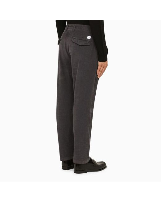 Department 5 Black Regular Ribbed Trousers for men