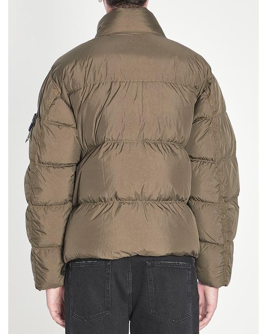 Stone Island Brown Crinkle Reps Ny Puffer Jacket for men