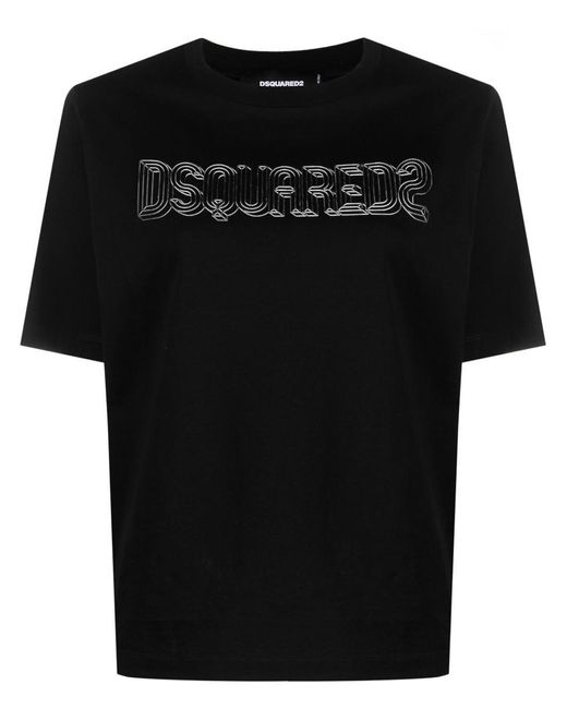DSquared² Black Logo-print Cotton T-shirt