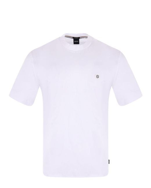 Boss White Cotton T-shirt for men