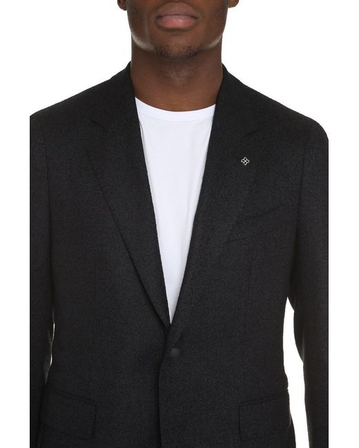 Tagliatore Black Single-breasted Two-button Jacket for men