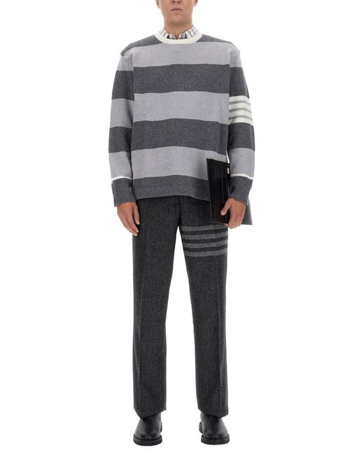 Thom Browne Black Tweed Pants for men