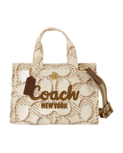 COACH Metallic Maxi Signature Canvas Cargo Tote 26 Bag