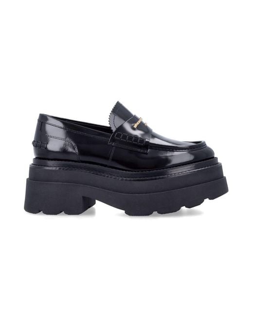 Alexander Wang Blue Leather Carter Platform Loafers