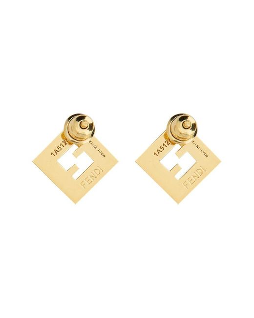 Fendi Metallic Logo-Shaped Earrings
