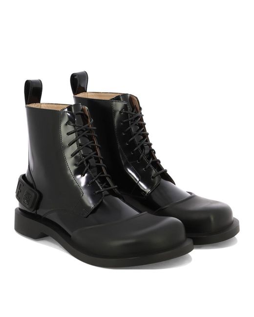 Loewe Black "Campo" Lace-Up Boots for men