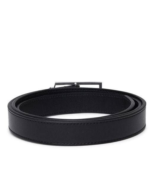 Saint Laurent Black Leather Low Ysl Belt for men