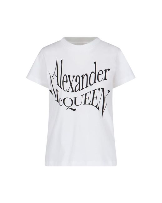 Alexander McQueen White Logo Print T-Shirt