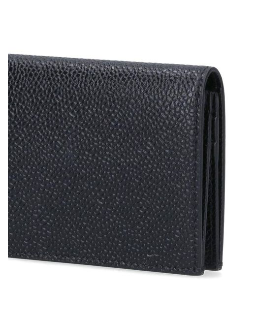 Thom Browne Black Leather Bifold Wallet