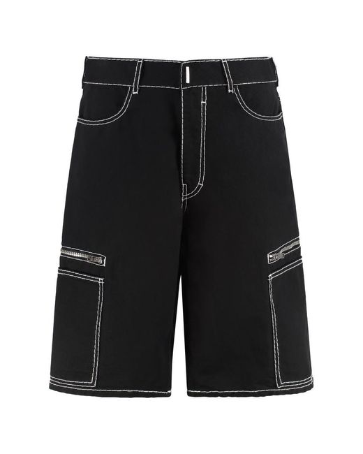 Givenchy Black Cotton Bermuda Shorts for men