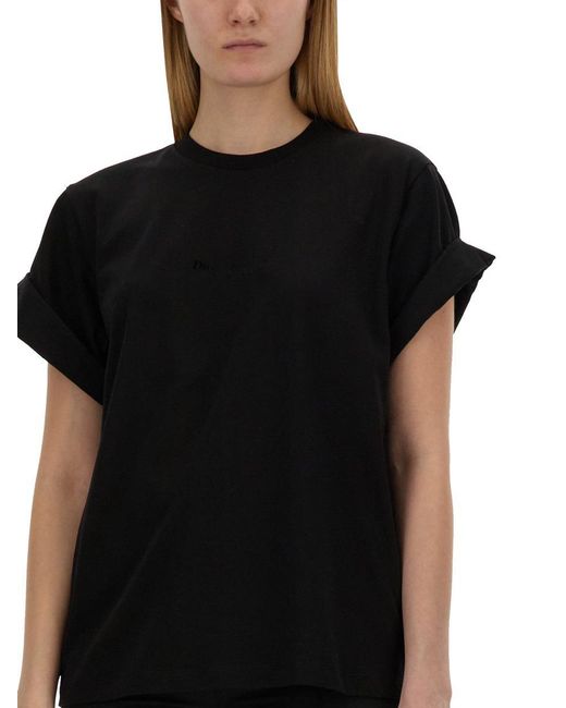 Victoria Beckham Black Cotton T-Shirt