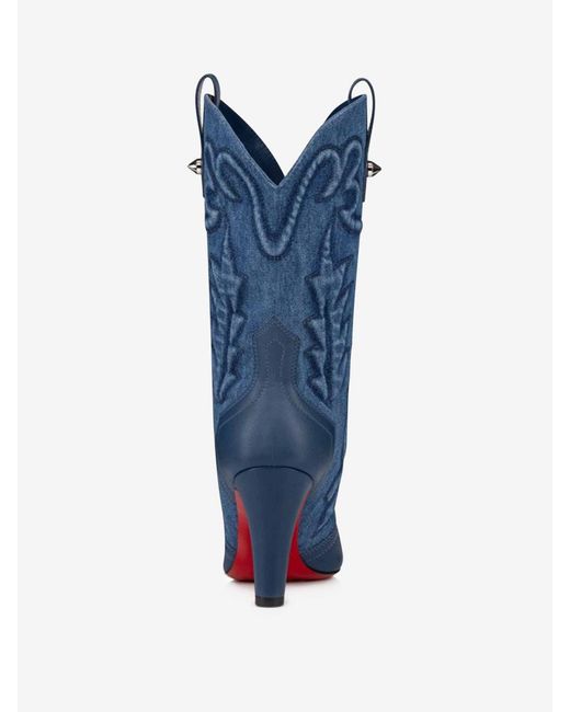 Christian Louboutin Blue Santiabooty Cowboy Boots