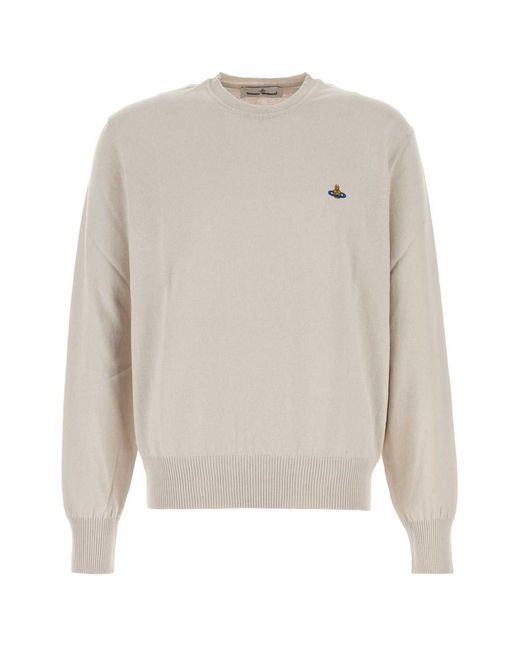 Vivienne Westwood Men's White Sand Cotton Blend Alex Sweater