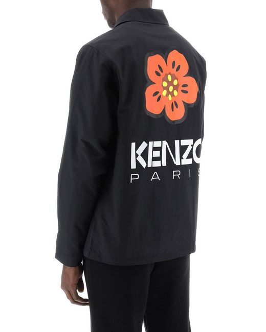 KENZO Black Bokè Flower Coach Jacket for men