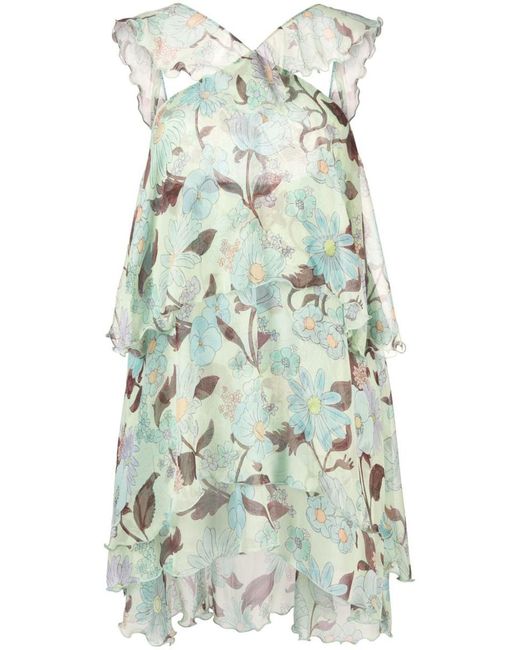 Stella McCartney Blue 'lady Garden' Floral Dress