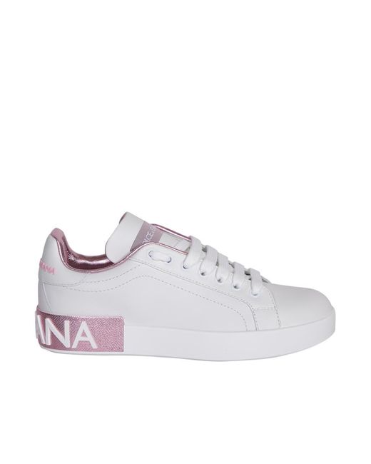 Dolce & Gabbana Portofino White/pink Sneakers