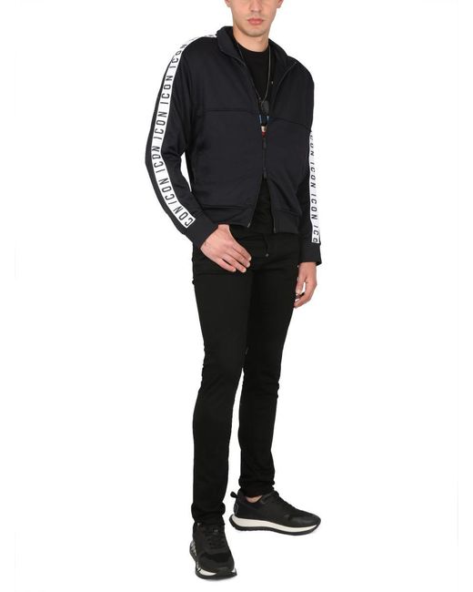 DSquared² Black Sweatshirt With Icon Band for men