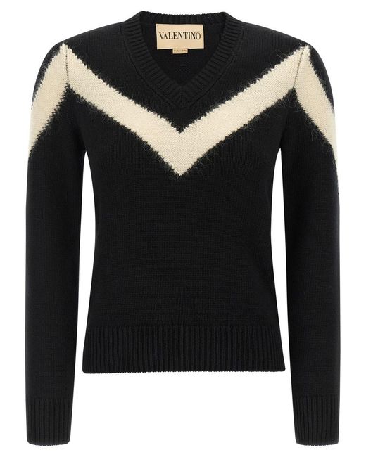 Valentino Garavani Black Vlogosignature Bow Sweater