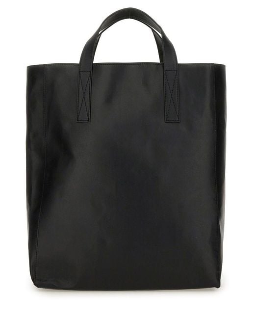 Vivienne Westwood Black Leather Medium Sarah Shopping Bag