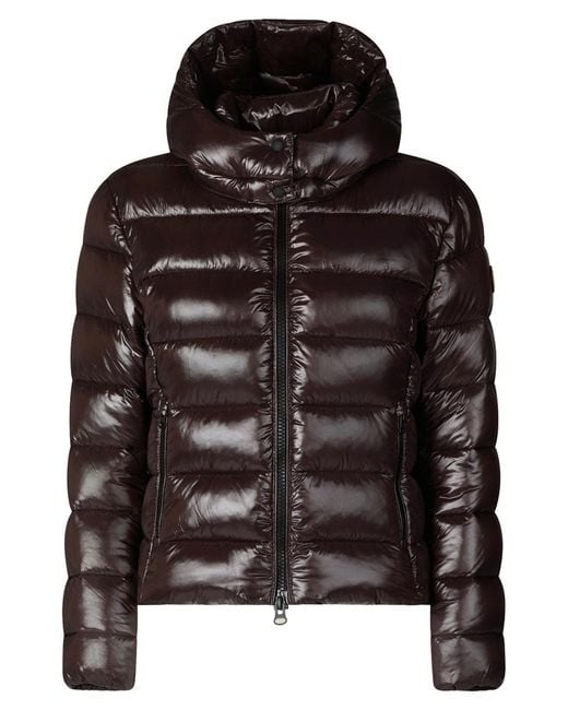 Save The Duck Black Cosmary Slim Fit Down Jacket With Laqué Finish Clothing