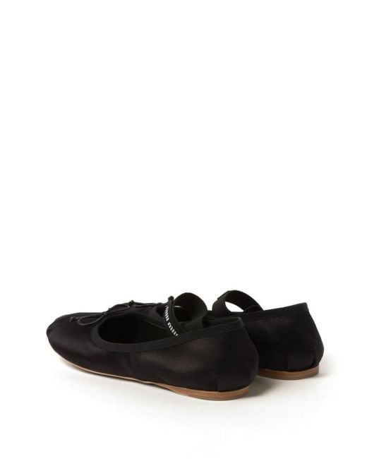 Miu Miu Black Flat-Heeled Ballerina Shoes For By