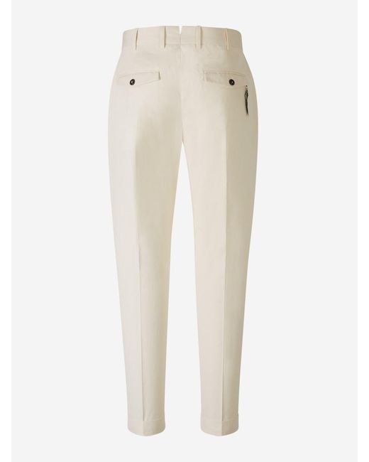 PT01 White Cotton Formal Trousers for men