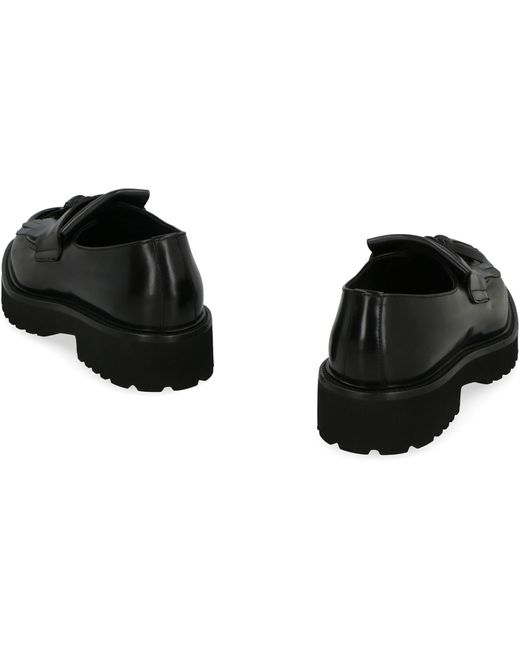 Doucal's Black Leather Loafers