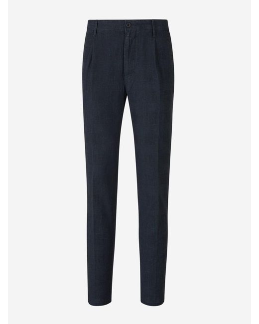 Incotex Blue Prince Of Wales Casual Trousers for men