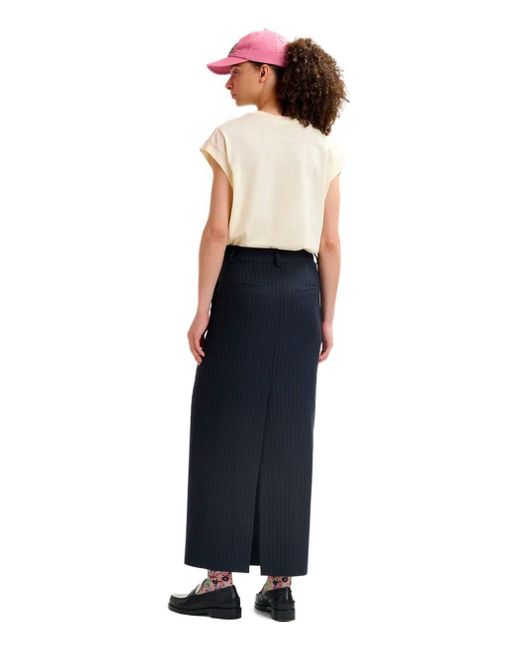 Essentiel Antwerp Blue Glossary Midi Skirt