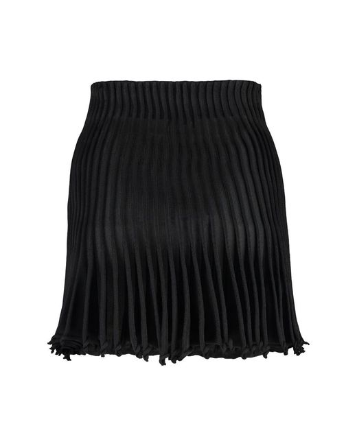 Alaïa Black Pleated Knitted Skirt