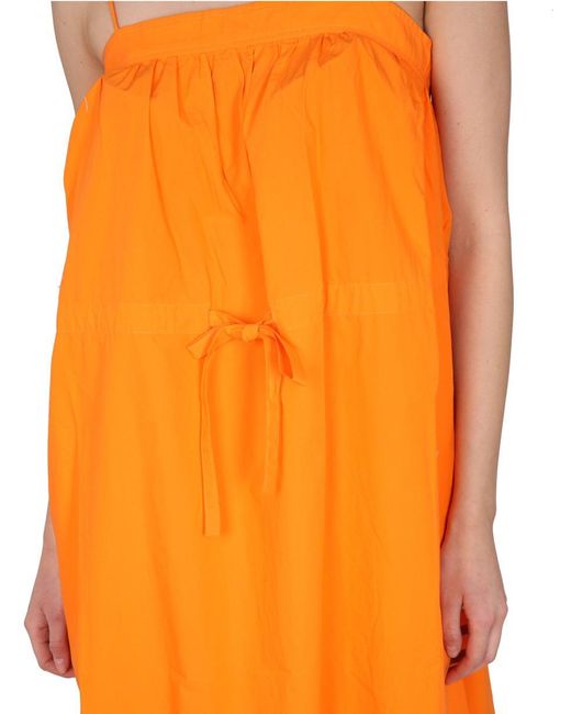 Ganni Orange Dress With Laces