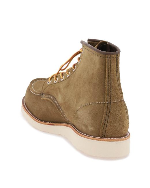 Red Wing Brown Classic Moc Ankle Boots for men