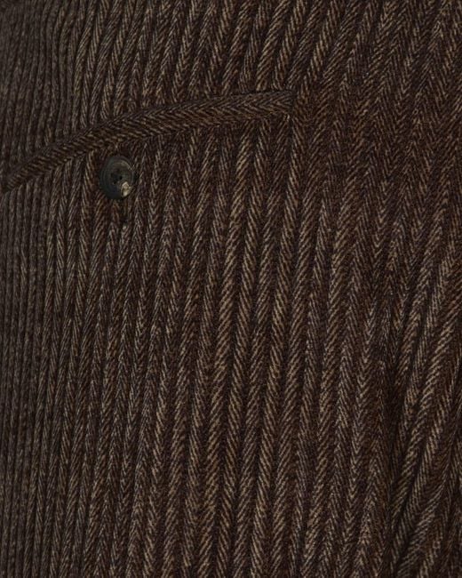 Emporio Armani Brown Regular Fit Textured Stretch Pants for men