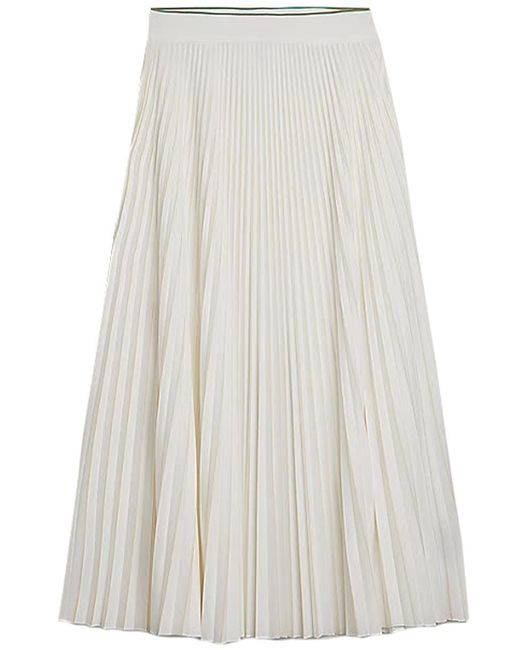 Tommy Hilfiger White Thc Sporty Pleated Maxi Skirt