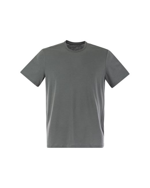 Majestic Filatures Gray Short-sleeved T-shirt In Lyocell And Cotton for men