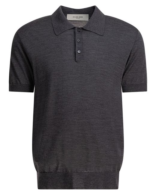 Golden Goose Deluxe Brand Black Polo Shirts for men