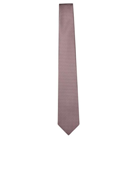 Brioni Purple Geometric Tie for men