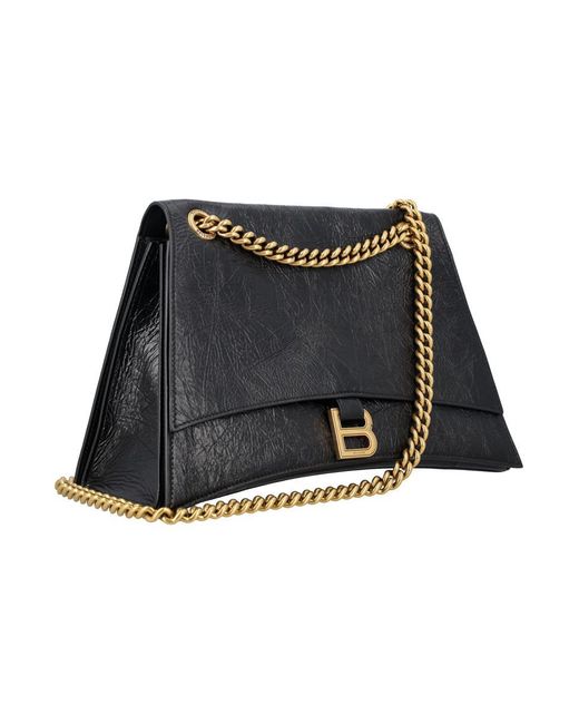 Balenciaga Black Crush Medium Chain Bag